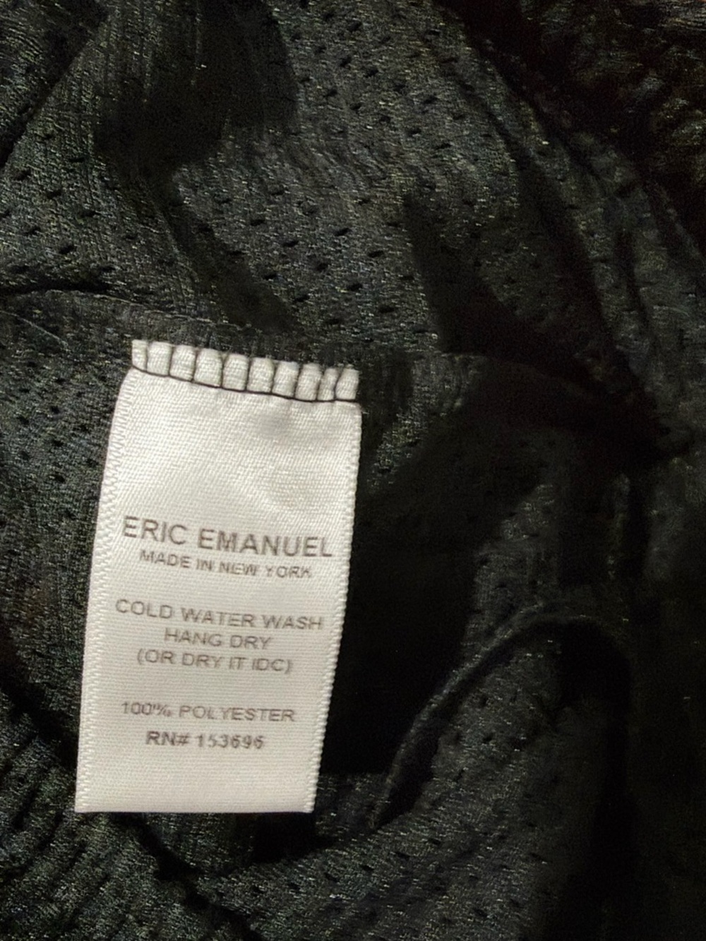 Eric Emanuel Black Mesh Shorts - youth size L - brand new with bag - Picture 4 of 6